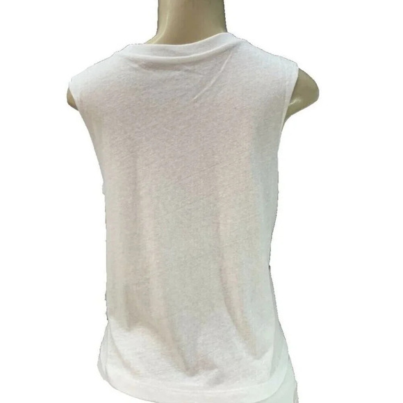 Spiritual Gangster L Eggshell Happy Statement Crew Neck Raw Edge Crop Tank Top - Picture 4 of 6